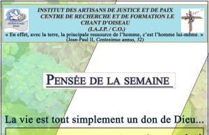 Pensee de la semaine du 7 au 13 Juillet 2025