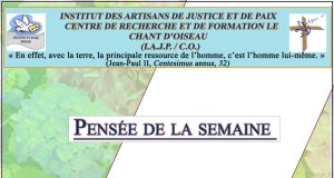 Pensee a la Semaine du 18 au 24 Aout 2025