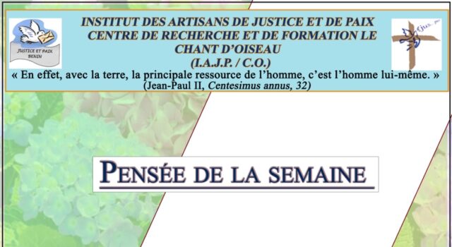 Pensée de la semaine du 3 au 9 Novembre 2025