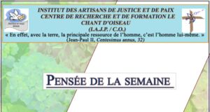 Pensée de la semaine du 10 au 9 Novembre 2025